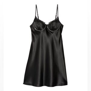Victoria Secret Satin and Lace Embellished Cropped Mini Slip